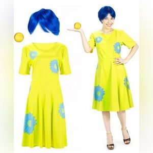Joy cosplay Bright Yellow Floral Dress